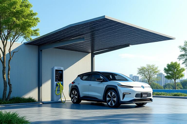 Solar-powered EV charging station